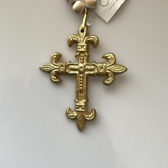 IRON CROSS GOLD BEADED DECOR HOME - Picture 3 of 9